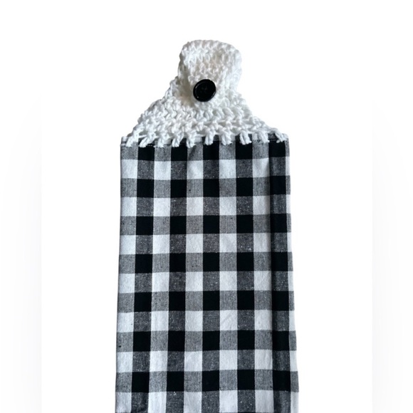 Hand Crafted Other - Hand Crafted Black Checkered Buffalo Plaid Hanging Kitchen Hand Towel